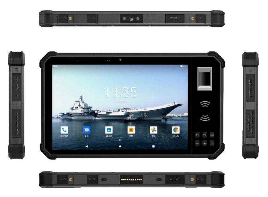 WRB NR8000 rugged tablet, multi-angle view