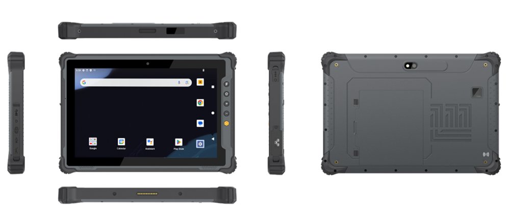 WRB QCOM P1085 rugged tablet, front and back